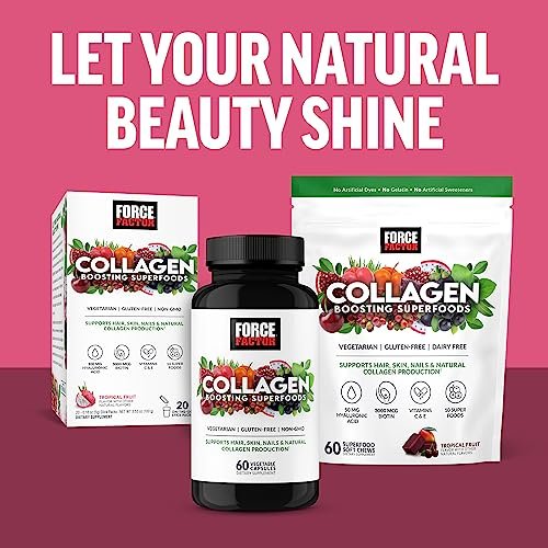 Force Factor Collagen Boosting Superfoods, – Biotin: Essential B-vitamin that supports keratin production for – Image 3