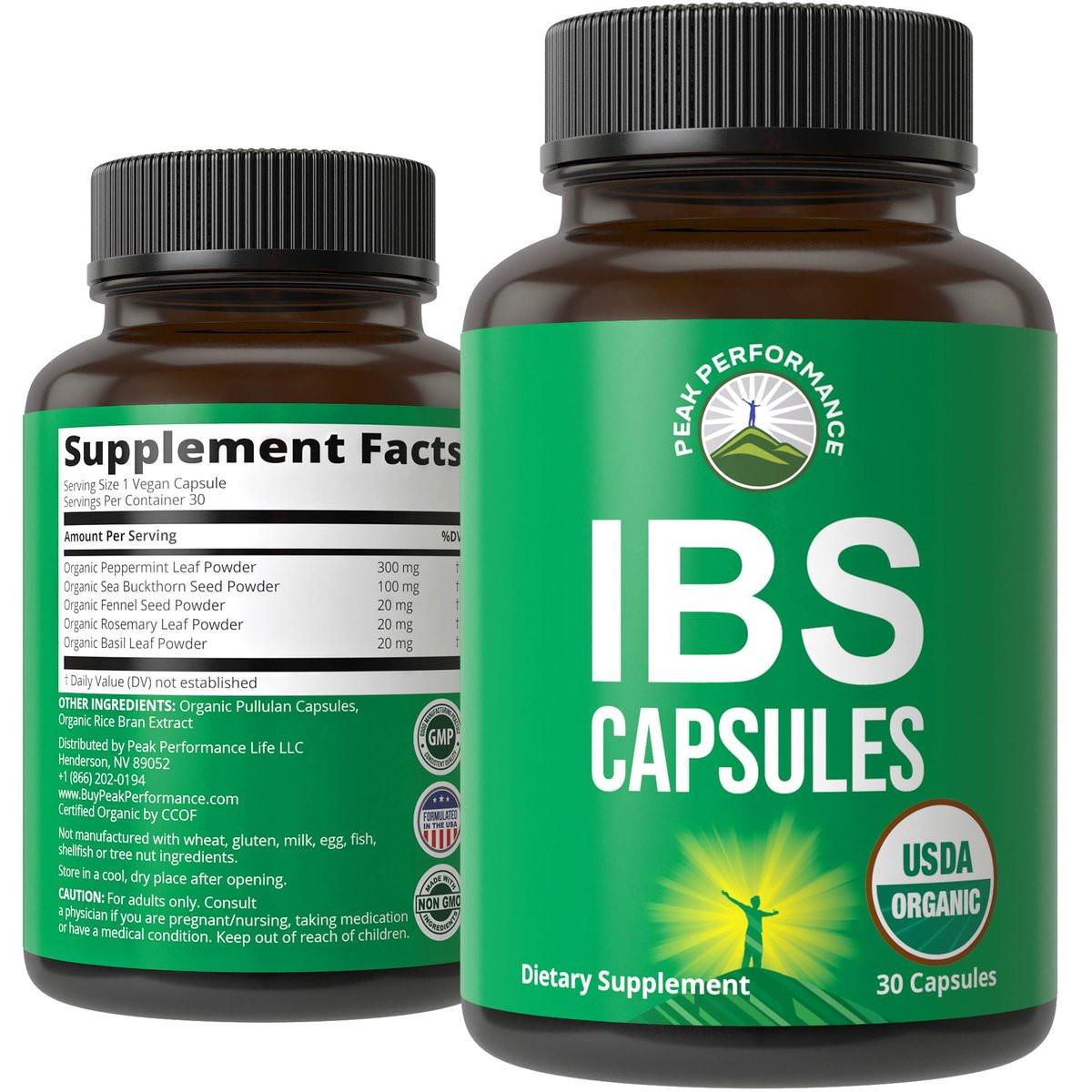 USDA Organic IBS Capsules for Relief, Ingestion, Bloating, Gas - Irritable Bowel Supplement with 5 Handpicked Organic Ingredients - Peppermint Oil, Sea Buckthorn, Fennel Seed, Rosemary Leaf, Basil - görsel 6