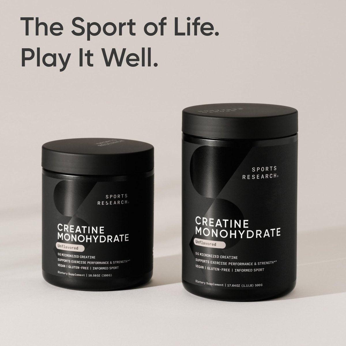 Sports Research Creatine Monohydrate - Gain Lean Muscle, Improve Performance and Strength and Support Workout Recovery - 5 g Micronized Creatine - 10.58 oz - görsel 4