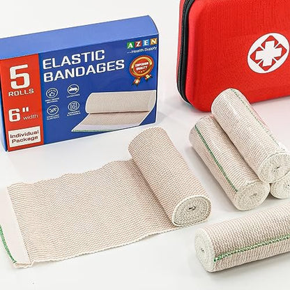 AZEN Premium 12 Pack Elastic Bandage Wrap 6 – Reusable and Durable: Each wrap is designed for multiple uses, – Image 3