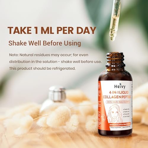 Heivy Liquid Collagen for Women, 60ml Raspberry Flavor, 20500 mcg 4-in-1 Collagen Drops, USA GMP, Sugar-Free, 3rd Party Tested - görsel 8