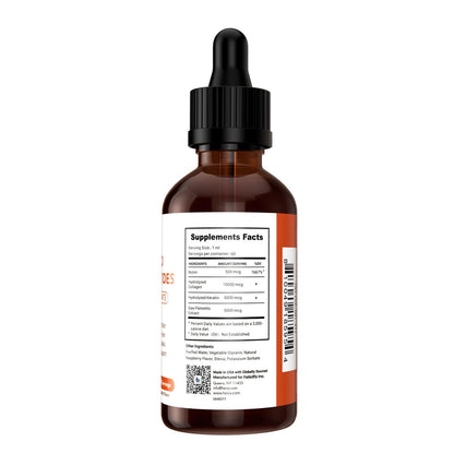 Heivy Liquid Collagen for Women, 60ml Raspberry Flavor, 20500 mcg 4-in-1 Collagen Drops, USA GMP, Sugar-Free, 3rd Party Tested