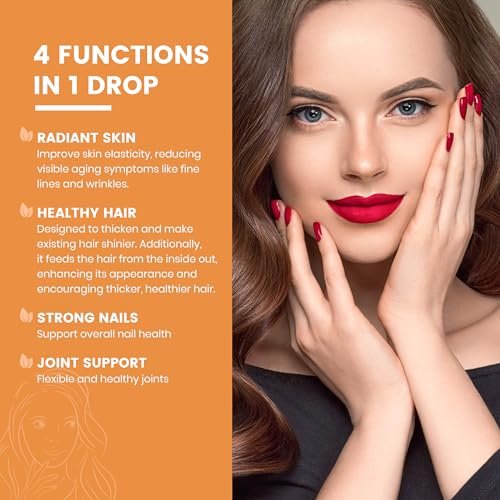 Heivy Liquid Collagen for Women, 60ml Raspberry Flavor, 20500 mcg 4-in-1 Collagen Drops, USA GMP, Sugar-Free, 3rd Party Tested - görsel 6
