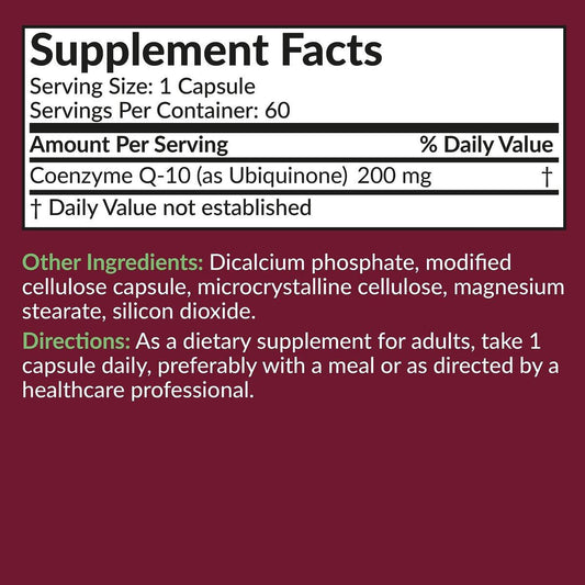 Futurebiotics CoQ10 200 mg - 60 Vegetarian Capsules for Cellular Energy Production