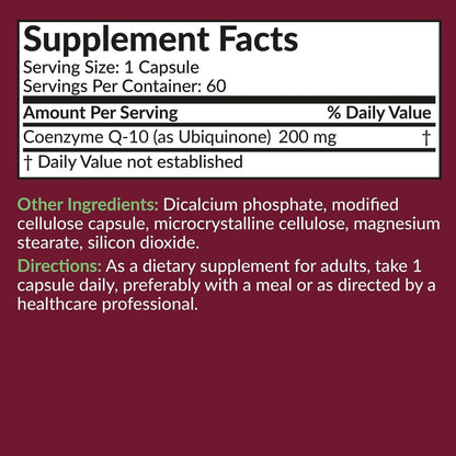Futurebiotics CoQ10 200 mg - 60 Vegetarian Capsules for Cellular Energy Production