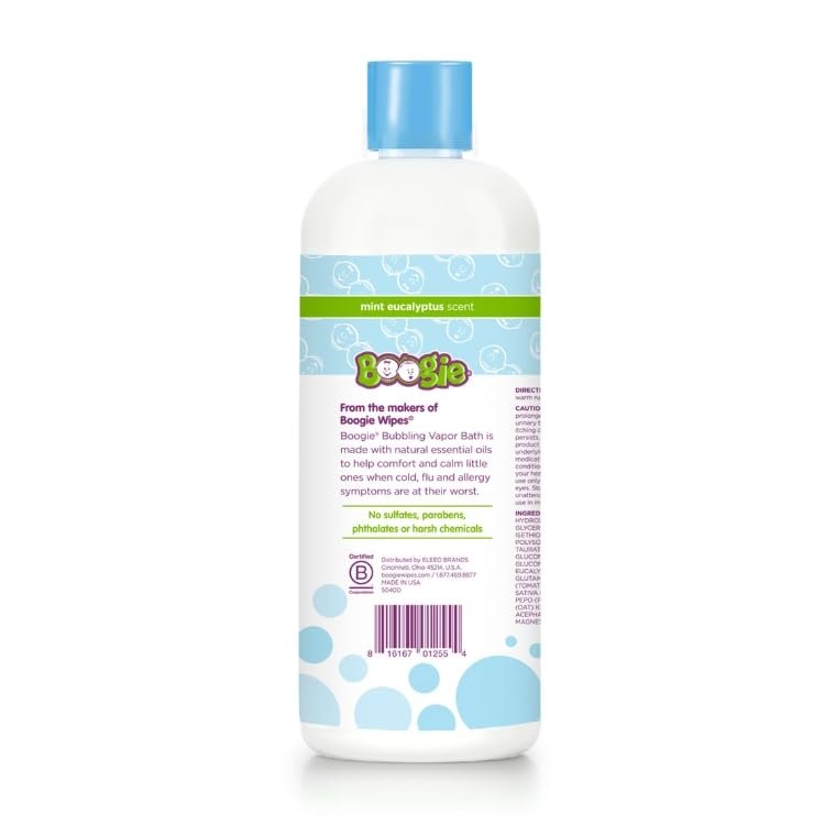 Boogie Kids Botanical Bubble Bath, Soothing Vapor, Made with Natural Essential Oils, Mint Eucalyptus, 18 oz (Pack of 2) - görsel 6