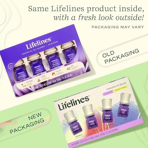 Lifelines Essential Oil Blends, 4-Pack - Blended Essential Oils with Precision Pump for Aromatherapy Diffusers - Long-Lasting Scented Fragrance - in Bloom (Joy, Calm, Focus & Energy) - görsel 14
