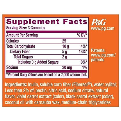 Metamucil Kids Fiber Gummies, No Sugar Added, 5g Prebiotic Plant-Based Fiber Supplement Blend, Mixed Berry Flavored, 120ct Gummies
