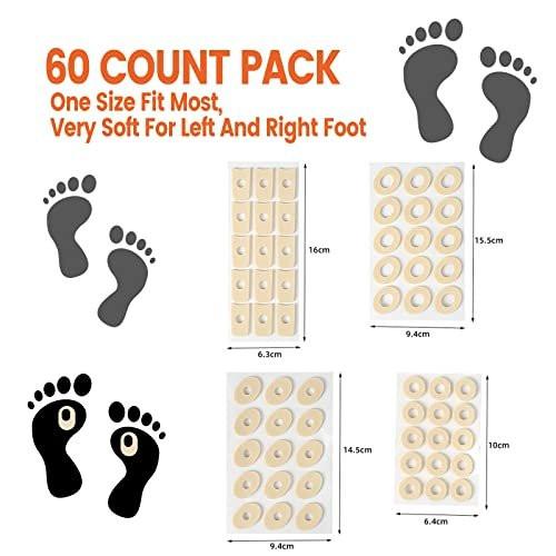60 Pieces Corn Cushions, Soft Latex Foam Self Adhesive Callus Pads Corn Pad Anti Friction Reduce Foot and Heel Pain, 4 Models (60 Pieces) - görsel 5
