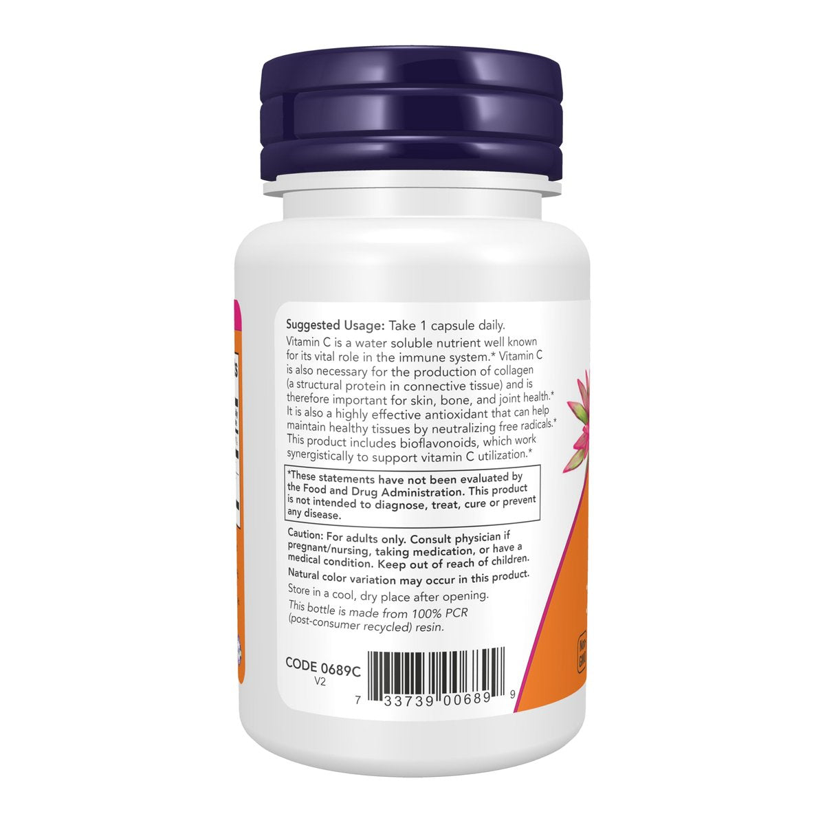 Now Foods Vitamin C-1,000 with Rose Hips & Bioflavonoids, Antioxidant Protection, 30 Veg Capsules - görsel 5
