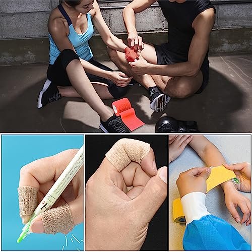 12pcs Self Adhesive Bandage Wraps, 2in 5 Yards, Multicolor - görsel 12