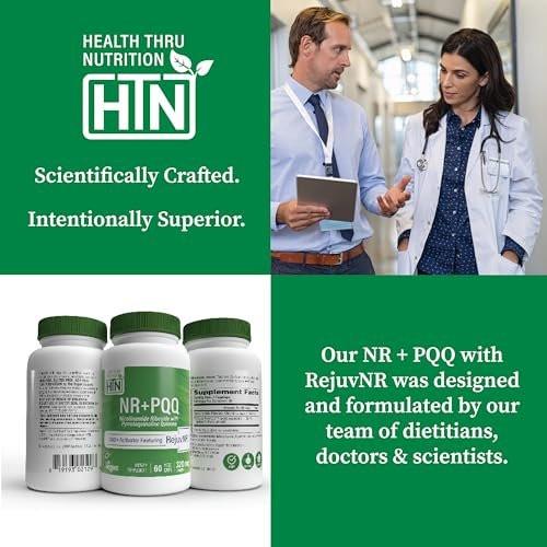 Health Thru Nutrition NAD+ Activator | NR with PQQ | 300mg Nicotinamide Riboside + 20mg PQQ | Mitochondria Maximizer | Non-GMO | Pack of 60 - görsel 12