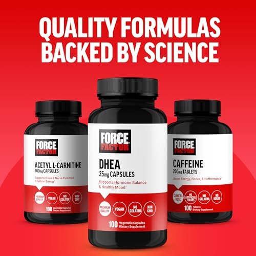 Force Factor DHEA 50mg, DHEA Supplement for Women and Men to Support Hormone Balance and Healthy Mood, Premium Quality, Vegan Friendly, Non-GMO, 100 Vegetable Capsules - görsel 16