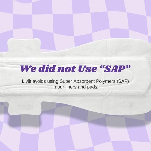 Livlit Super Long Overnight Pads - 100% Organic Cotton from Texas, Heavy Absorbency, Powerful Leak Protection, Unscented, Extra Long Length (10 Count) - görsel 10