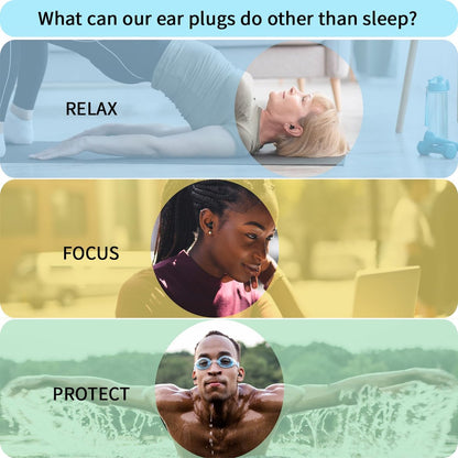 Earplugs for Sleeping, 5 Pairs Noise Cancelling Silicone Earplugs for Sleeping Swimming Snoring Concerts