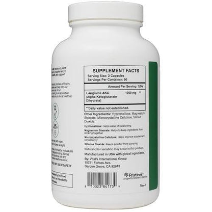 PRISTINE'S L Arginine 1000mg Capsule Supplements for Men & Women - 90 Day Supply Nitric Oxide & Pre Workout Amino Acid Support - Glass Bottle