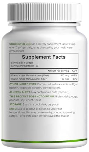 DEAL SUPPLEMENT Vitamin K2 Supplement 600mcg, 180 Coconut Oil Softgels | Full Spectrum High Absorption MK-7 & MK-4 Forms | Bone, Joint, & Immune Support – Non-GMO - görsel 12