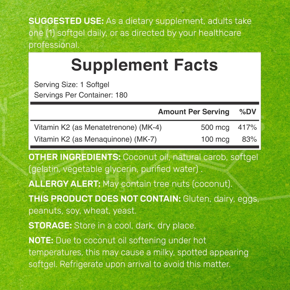 DEAL SUPPLEMENT Vitamin K2 Supplement 600mcg, 180 Coconut Oil Softgels | Full Spectrum High Absorption MK-7 & MK-4 Forms | Bone, Joint, & Immune Support – Non-GMO - görsel 3