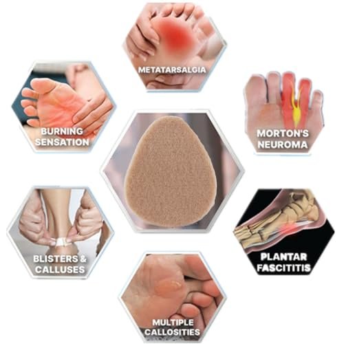 20 pcs Felt Metatarsal Pads for Women and Men, Adhesive Forefoot Pads Forefoot Cushion Pads, Ball of Foot Cushion Foot Pads for Forefoot and Sole Support, Metatarsalgia Mortons Neuroma - görsel 3