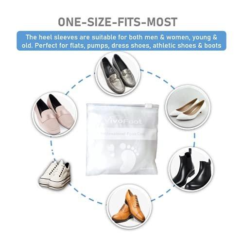 VivoFoot 3 Pairs Gel Heel Protectors, Silicone Heel Socks, Heel Sleeves, Heel Pain and Cracked Heels Relief for Men and Women - görsel 3