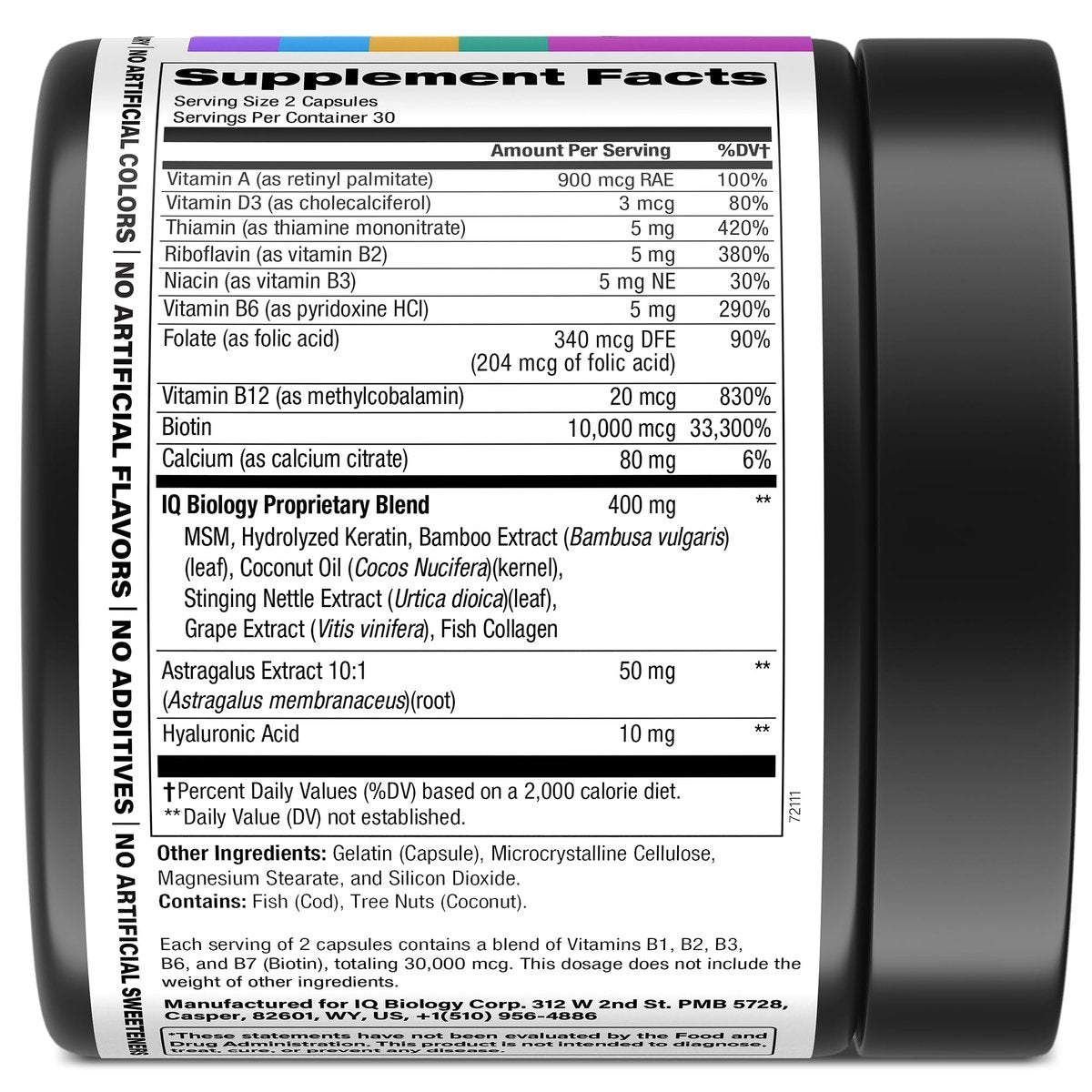 Biotin 10,000 mcg Supplement for Hair Growth with Collagen & Keratin for Hair Loss & Thinning Hair - Hair Skin and Nails Vitamins for Women & Men - Healthy Regrowth, Skin Glow & Nail Repair - 60 Caps - görsel 10