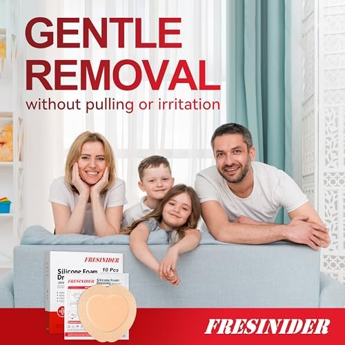 FRESINIDER Sacral Silicone Foam Dressing 7" – Silicone Adhesive Border : Gentle on fragile skin, can be – Image 2