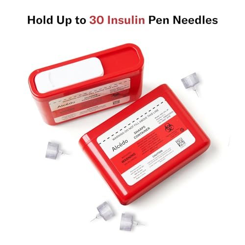 Alcedo Portable Sharps Container for Travel and Home Use (3-Pack), Small 0.1L Container for Diabetes Insulin Pen Needle Disposal, Mini Sharps Box, Medical Grade - görsel 11