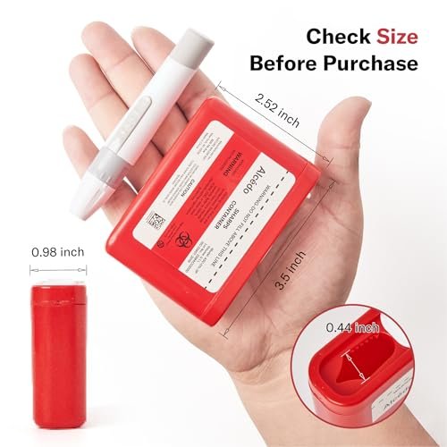 Alcedo Portable Sharps Container for Travel and Home Use (3-Pack), Small 0.1L Container for Diabetes Insulin Pen Needle Disposal, Mini Sharps Box, Medical Grade - görsel 3