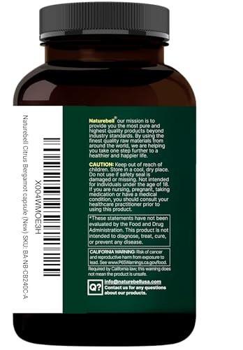 NatureBell Citrus Bergamot, 240 Vegetarian Capsules – Real Fruit Extract with Polyphenolic Flavanones – Non-GMO, cGMP Certified - görsel 14