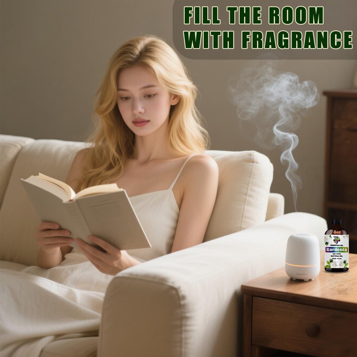 Gardenia Essential Oil – Gardenia Oil for Diffuser, Humidifier, Candle Making, Soap, Home Aroma, Gift – Gardenia Fragrance Oil 4 fl oz (120 ml) Long Lasting Floral Scent – GV77Z - görsel 9