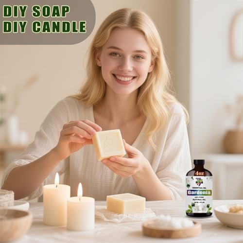 Gardenia Essential Oil – Gardenia Oil for Diffuser, Humidifier, Candle Making, Soap, Home Aroma, Gift – Gardenia Fragrance Oil 4 fl oz (120 ml) Long Lasting Floral Scent – GV77Z - görsel 12