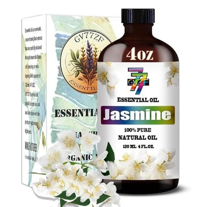 Jasmine Essential Oil – Jasmine Oil for Diffuser, DIY Candles, Soap, Humidifier, Bedroom, Gift – Jasmine Fragrance Oil 4 fl oz (120 ml) – GV77ZF