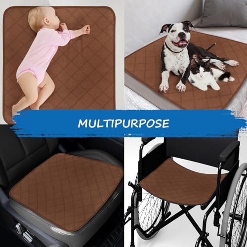 Waterproof Chair Pads for Incontinence Washable, 22" x 21" Under Pads for Adults Washable, 2 Pack Incontinence Chair Pads, Wheelchair Reusable Seat Pads Cover for Men, Women, Adults, Brown - görsel 9