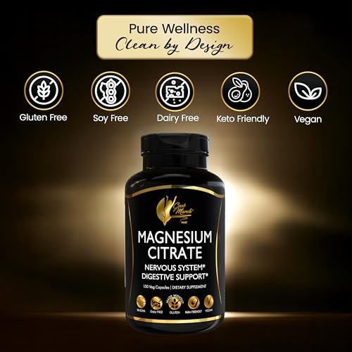 Cocó March N.M.D Magnesium Citrate 500mg per Serving, Gluten Free, Supports Sleep, Digestive Health, Muscle Function & Relaxation, High Absorption, Non-GMO, 150 Capsules - görsel 16
