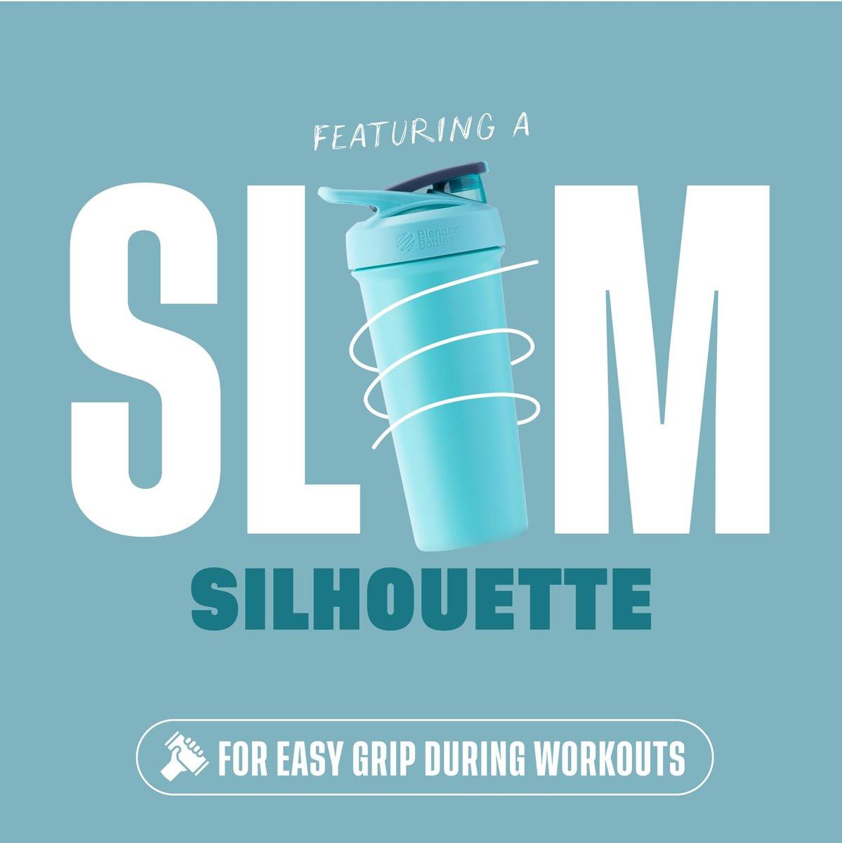 BlenderBottle Sport Sleek Shaker Cup – Insulated Stainless Steel: Double-wall vacuum insulation keeps drinks cold – Image 1