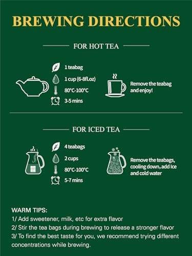 GLDNT Organic Green Tea Bags, Natural Pure Organic Green Tea, Super Antioxidant, Caffeinated, 100 Count - görsel 4