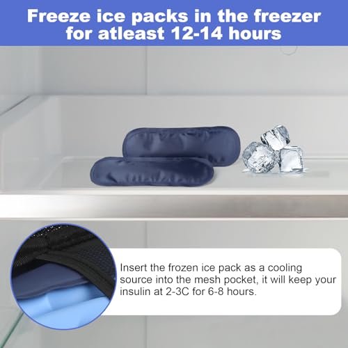 CDBXPRG Insulin Cooler Travel Case, Diabetic Cold Pack Organizer Bag with 2 Reusable Ice Packs for Insulin Pen and Other Medication Diabetic Supplies Pink - görsel 12