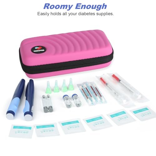 CDBXPRG Insulin Cooler Travel Case, Diabetic Cold Pack Organizer Bag with 2 Reusable Ice Packs for Insulin Pen and Other Medication Diabetic Supplies Pink - görsel 3