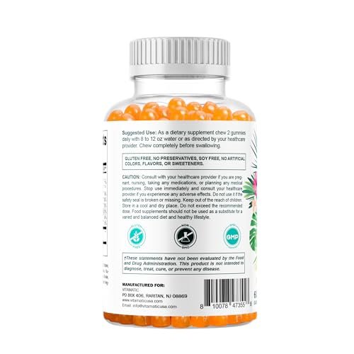 Vitamatic Hydrolyzed Collagen Gummies with Vitamin C, Zinc and Biotin, 200 mg - Healthy Skin Support - 60 Gummies - görsel 1