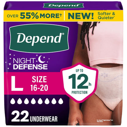 Depend Night Defense Adult Diapers for – Comfortable Fit: Made with soft, stretchy materials that move with you, – Image 2
