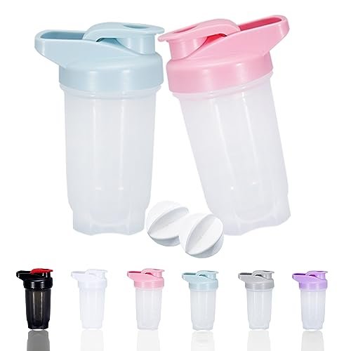 GAISHION Shaker Bottle Protein Shakes Cup and 10-Ounce/300ML Shaker-Bottle with Whisk Balls, Protein Shaker-Bottles Set, Non-BPA Plastic (Blue+Pink 2PCS) - görsel 9