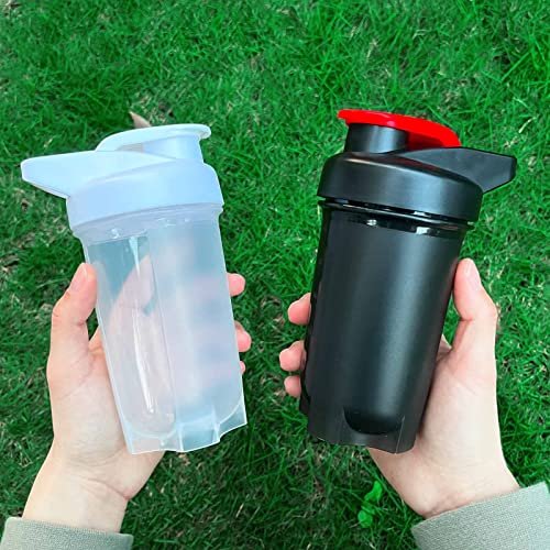 GAISHION Shaker Bottle Protein Shakes Cup and 10-Ounce/300ML Shaker Bottle with Whisk Balls, Protein Shaker Bottles Set, Non-BPA Plastic (Black+Grey 2PCS) - görsel 10