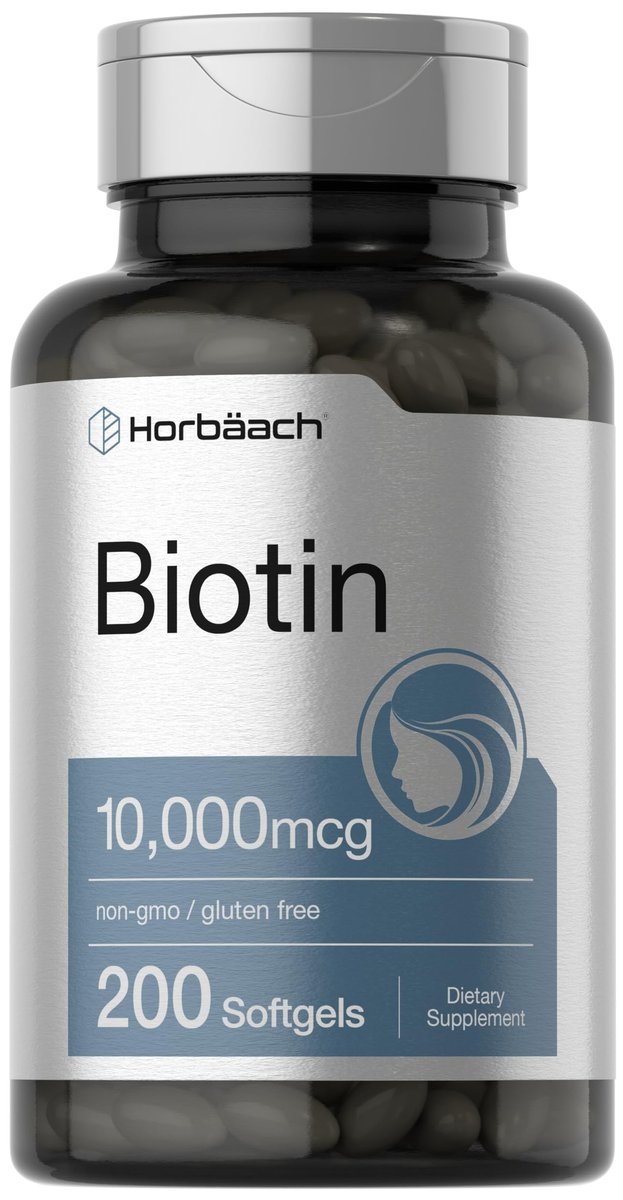 Horbaach Biotin 10000 mcg | 200 Softgels with Vitamin B7 | Beauty Formula Supplement | Non-GMO & Gluten Free - görsel 3