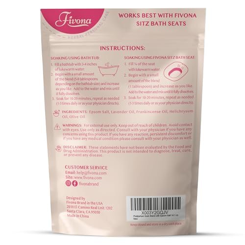 Postpartum Care Sitz Bath Salt - Soak Blend Epsom Salt with Essential Oils, Soothing Hemorrhoid Treatment, Perineal Healing After Birth, New Mom Essentials for Natural Post Partum Recovery - görsel 10