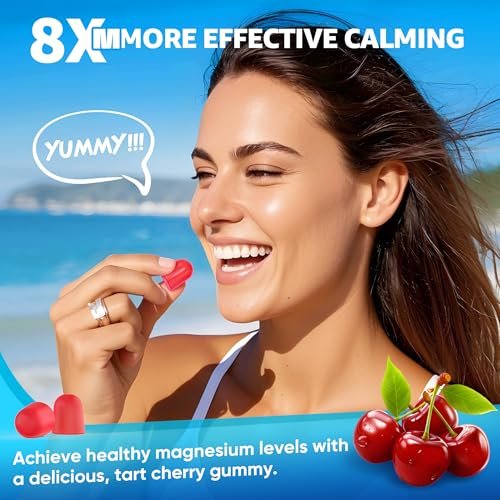 Magnesium Glycinate Complex Gummies 400mg | 8 Forms of Magnesium: Malate, Citrate, Taurate & More | with Ashwagandha 400mg, D3, B12 | Supports Calm, Relaxation, Mood & Muscle Cramp | Vegan, 60 Count - görsel 6