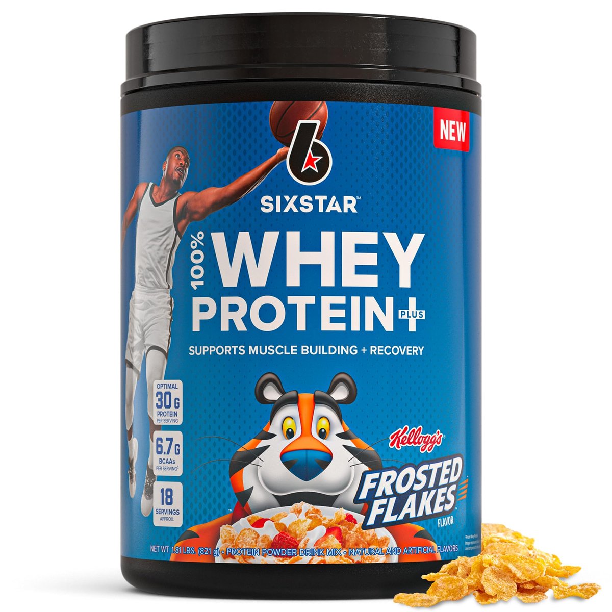 Six Star Whey Protein Powder Plus - Muscle Building & Recovery Formula with Whey Isolate Powder, BCAAs, 30g Protein, Immune Support - Post-Workout Supplement - Kellogg’s Frosted Flakes Flavor, 1.8 lbs - görsel 12