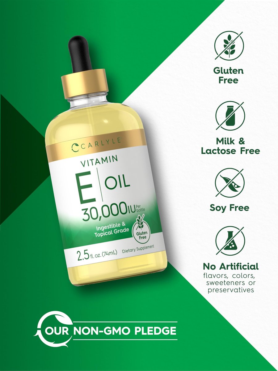 Carlyle Vitamin E Oil | 30,000 IU | 2.5 fl oz | Ingestible & Topical Grade | Moisturizing for Skin | Vegetarian, Non-GMO, Gluten Free Supplement - görsel 9