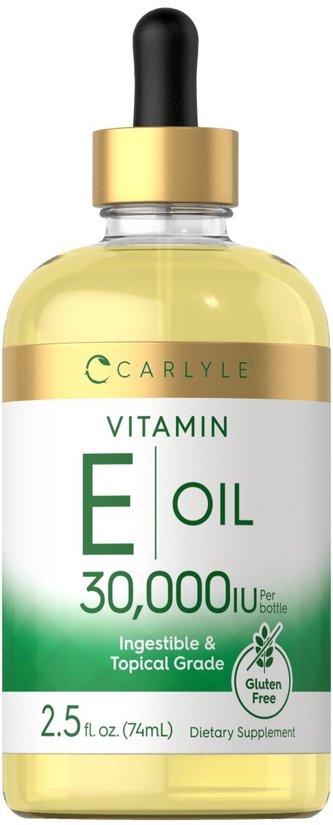 Carlyle Vitamin E Oil | 30,000 IU | 2.5 fl oz | Ingestible & Topical Grade | Moisturizing for Skin | Vegetarian, Non-GMO, Gluten Free Supplement - görsel 1