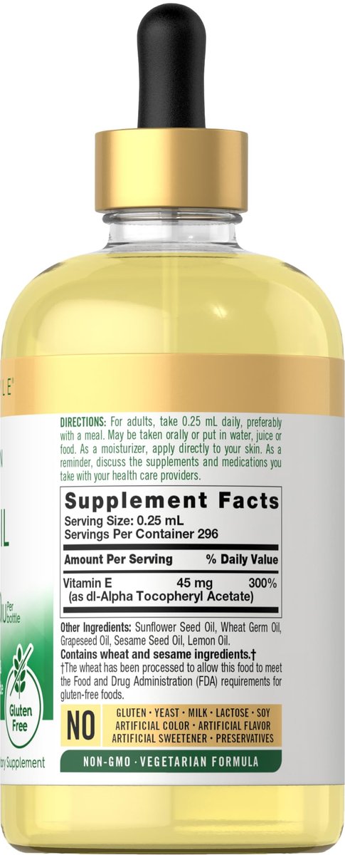 Carlyle Vitamin E Oil | 30,000 IU | 2.5 fl oz | Ingestible & Topical Grade | Moisturizing for Skin | Vegetarian, Non-GMO, Gluten Free Supplement - görsel 3