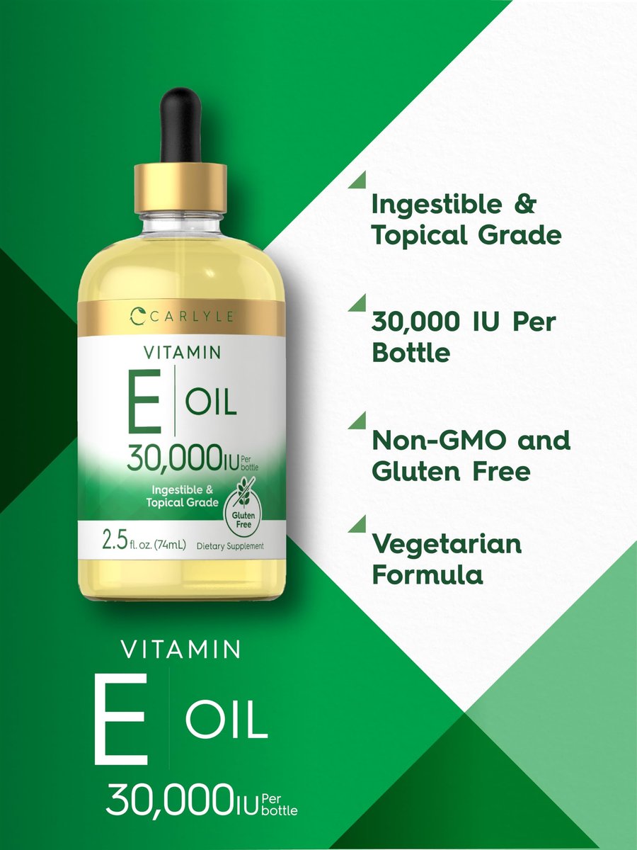Carlyle Vitamin E Oil | 30,000 IU | 2.5 fl oz | Ingestible & Topical Grade | Moisturizing for Skin | Vegetarian, Non-GMO, Gluten Free Supplement - görsel 7